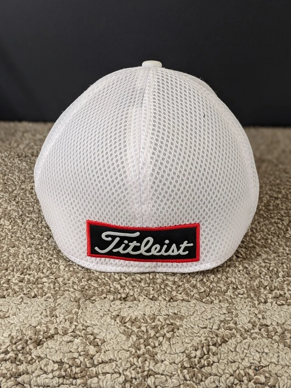 Titleist Tour Performance Mesh Baseball Cap Golf Hat White Black Mesh L XL